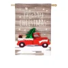 Evergreen 28 In. X 44 In. Vintage Christmas Truck House Linen Flag -Alpine Corporation Shop evergreen christmas flags 13l8323 64 1000