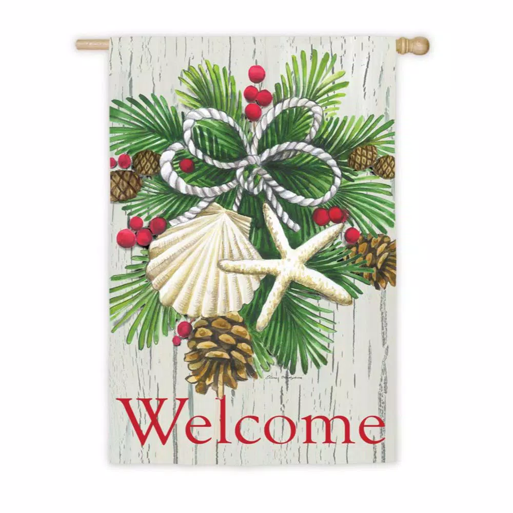 Evergreen 28 In. X 44 In. Costal Christmas House Sub Suede Flag 3 Evergreen 28 In. X 44 In. Costal Christmas House Sub Suede Flag