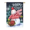 Evergreen 28 In. X 44 In. Norwegian Christmas Snowman And Santa House Suede Flag 2 Evergreen 28 In. X 44 In. Norwegian Christmas Snowman And Santa House Suede Flag -Alpine Corporation Shop evergreen christmas flags 13s4005fb 64 1000