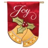 Evergreen 28 In. X 44 In. Joyful Christmas Bells House Applique Flag