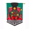 Evergreen 28 In. X 44 In. Christmas Train House Applique Flag -Alpine Corporation Shop evergreen christmas flags 158957bl 64 1000