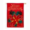 Evergreen 28 In. X 44 In. Christmas Poinsettia House Applique Flag 2 Evergreen 28 In. X 44 In. Christmas Poinsettia House Applique Flag -Alpine Corporation Shop evergreen christmas flags 158963 64 1000