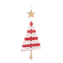 Evergreen 8 In. Red And White Wood Christmas Tree Ornament