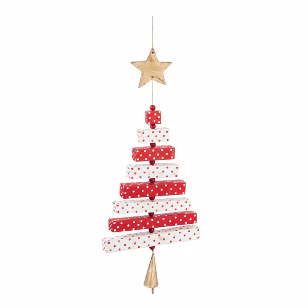 Evergreen 8 In. Red And White Wood Christmas Tree Ornament 3 Evergreen 8 In. Red And White Wood Christmas Tree Ornament