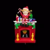 Fraser Hill Farm 6.5 Ft. Pre-Lit Elf Sitting On A Fireplace Christmas Inflatable