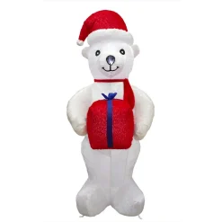 Fraser Hill Farm 8 Ft. Pre-Lit Plush Polar Bear Christmas Inflatable -Alpine Corporation Shop fraser hill farm christmas inflatables fhfinplrbr08 1l 66 1000