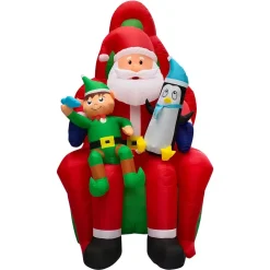 Fraser Hill Farm 10 Ft. Pre-Lit Santa, Elf And Penguin Christmas Inflatable -Alpine Corporation Shop fraser hill farm christmas inflatables fhfinsanta010 1l 76 1000