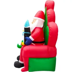 Fraser Hill Farm 10 Ft. Pre-Lit Santa, Elf And Penguin Christmas Inflatable -Alpine Corporation Shop fraser hill farm christmas inflatables fhfinsanta010 1l c3 1000