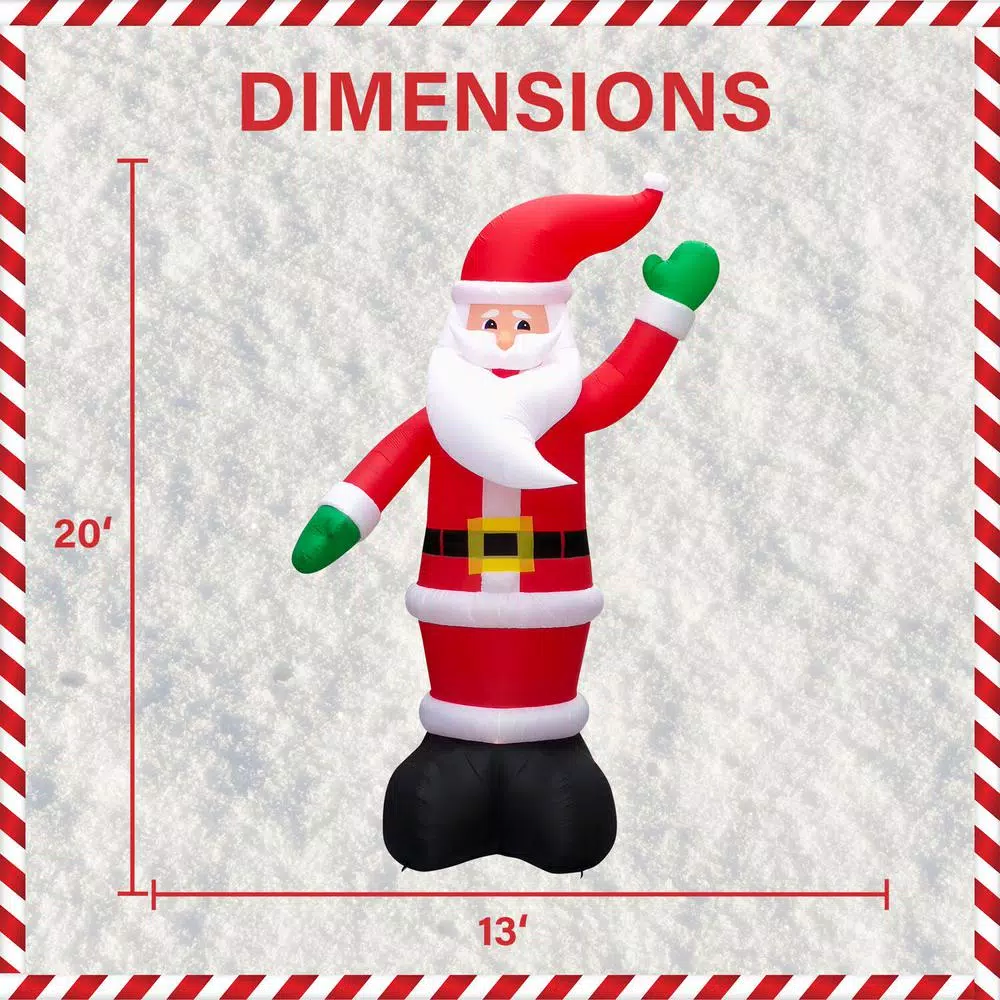 Fraser Hill Farm 20 Ft. Pre-Lit Santa Christmas Inflatable 4 Fraser Hill Farm 20 Ft. Pre-Lit Santa Christmas Inflatable - Image 2