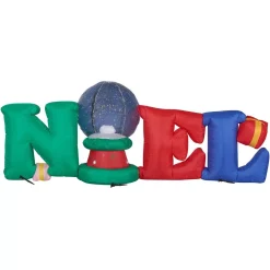 Fraser Hill Farm 8 Ft. NOEL Snow Globe Christmas Inflatable With Lights -Alpine Corporation Shop fraser hill farm christmas inflatables fhfnoel081 l 1f 1000