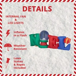 Fraser Hill Farm 8 Ft. NOEL Snow Globe Christmas Inflatable With Lights -Alpine Corporation Shop fraser hill farm christmas inflatables fhfnoel081 l a0 1000