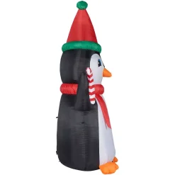 Fraser Hill Farm 10 Ft. Penguin And Candy Cane Christmas Inflatable With Lights -Alpine Corporation Shop fraser hill farm christmas inflatables fhfpengn101 l 4f 1000