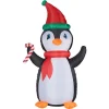 Fraser Hill Farm 10 Ft. Penguin And Candy Cane Christmas Inflatable With Lights -Alpine Corporation Shop fraser hill farm christmas inflatables fhfpengn101 l 64 1000