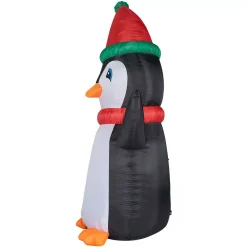 Fraser Hill Farm 10 Ft. Penguin And Candy Cane Christmas Inflatable With Lights -Alpine Corporation Shop fraser hill farm christmas inflatables fhfpengn101 l c3 1000