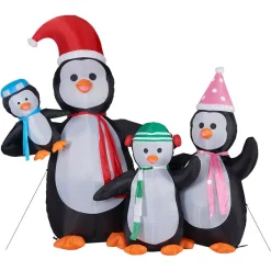 Fraser Hill Farm 10 Ft. Penguin Family Christmas Inflatable With Lights -Alpine Corporation Shop fraser hill farm christmas inflatables fhfpengnf101 l 4f 1000