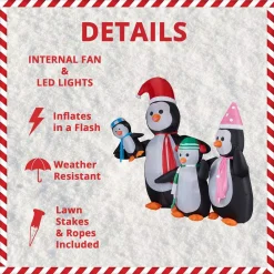 Fraser Hill Farm 10 Ft. Penguin Family Christmas Inflatable With Lights -Alpine Corporation Shop fraser hill farm christmas inflatables fhfpengnf101 l a0 1000