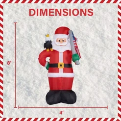 Fraser Hill Farm 8 Ft. Americana Santa With Bald Eagle Christmas Inflatable With Lights -Alpine Corporation Shop fraser hill farm christmas inflatables fhfsanta081 l 40 1000