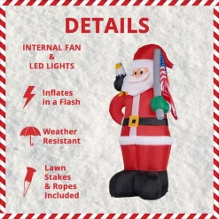 Fraser Hill Farm 8 Ft. Americana Santa With Bald Eagle Christmas Inflatable With Lights -Alpine Corporation Shop fraser hill farm christmas inflatables fhfsanta081 l a0 1000