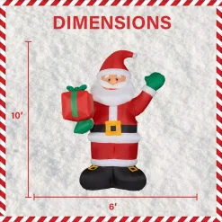 Fraser Hill Farm 10 Ft. Santa Claus With Gift Bag Christmas Inflatable With Lights -Alpine Corporation Shop fraser hill farm christmas inflatables fhfsanta102 l 40 1000