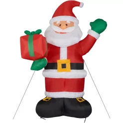 Fraser Hill Farm 10 Ft. Santa Claus With Gift Bag Christmas Inflatable With Lights -Alpine Corporation Shop fraser hill farm christmas inflatables fhfsanta102 l 66 1000