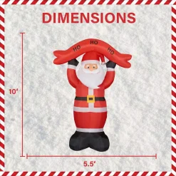 Fraser Hill Farm 10 Ft. Santa Claus With HO HO HO Sign Christmas Inflatable With Lights 15 Fraser Hill Farm 10 Ft. Santa Claus With HO HO HO Sign Christmas Inflatable With Lights -Alpine Corporation Shop fraser hill farm christmas inflatables fhfsanta104 l 40 1000