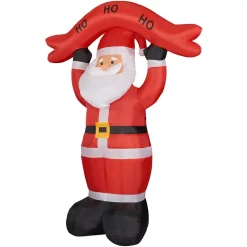 Fraser Hill Farm 10 Ft. Santa Claus With HO HO HO Sign Christmas Inflatable With Lights 18 Fraser Hill Farm 10 Ft. Santa Claus With HO HO HO Sign Christmas Inflatable With Lights -Alpine Corporation Shop fraser hill farm christmas inflatables fhfsanta104 l 66 1000