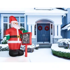 Fraser Hill Farm 10 Ft. Santa Claus With Sign Christmas Inflatable With Lights 21 Fraser Hill Farm 10 Ft. Santa Claus With Sign Christmas Inflatable With Lights -Alpine Corporation Shop fraser hill farm christmas inflatables fhfsanta105 l 31 1000