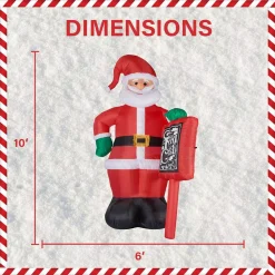 Fraser Hill Farm 10 Ft. Santa Claus With Sign Christmas Inflatable With Lights 14 Fraser Hill Farm 10 Ft. Santa Claus With Sign Christmas Inflatable With Lights -Alpine Corporation Shop fraser hill farm christmas inflatables fhfsanta105 l 40 1000