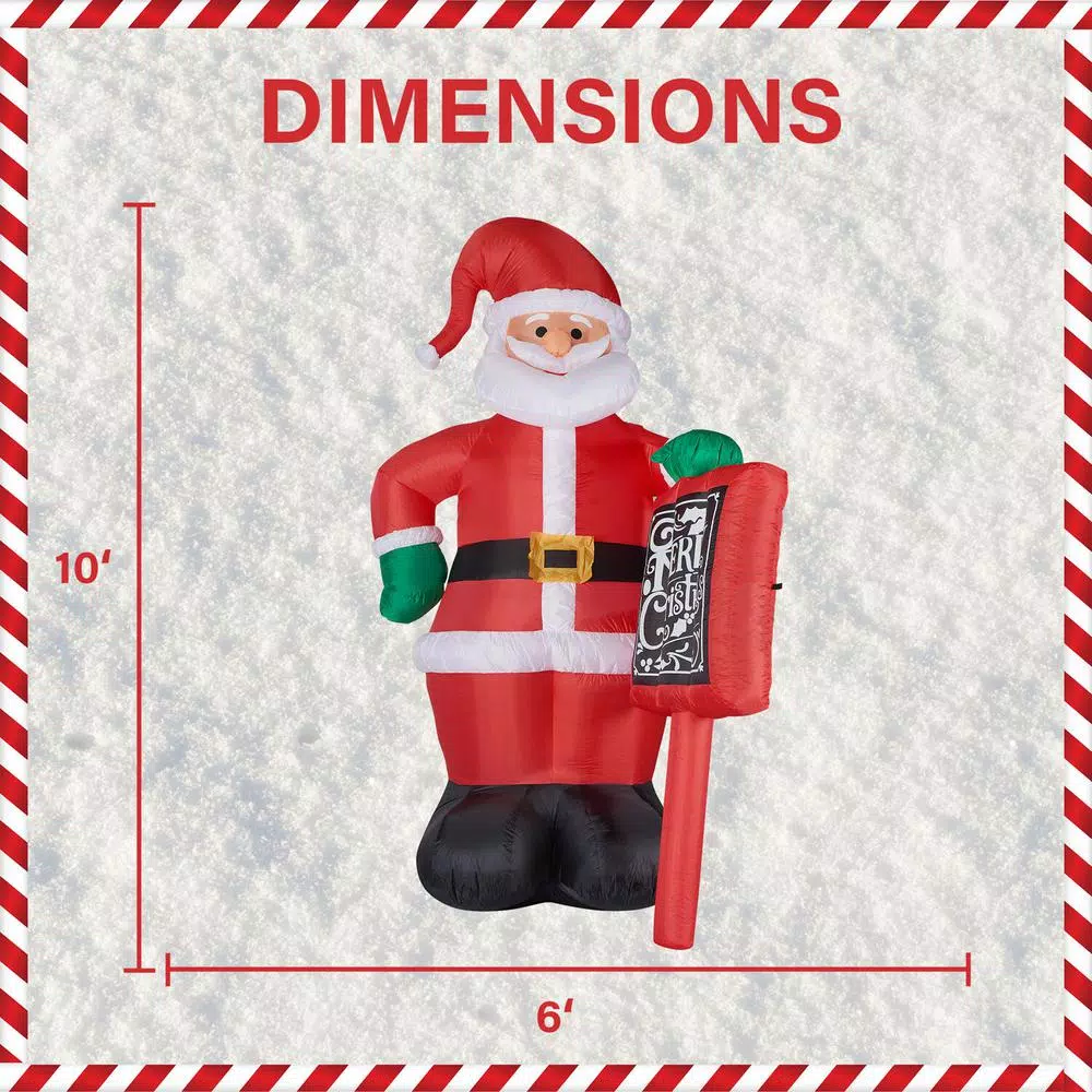 Fraser Hill Farm 10 Ft. Santa Claus With Sign Christmas Inflatable With Lights 5 Fraser Hill Farm 10 Ft. Santa Claus With Sign Christmas Inflatable With Lights - Image 3