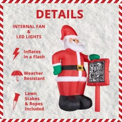 Fraser Hill Farm 10 Ft. Santa Claus With Sign Christmas Inflatable With Lights 15 Fraser Hill Farm 10 Ft. Santa Claus With Sign Christmas Inflatable With Lights -Alpine Corporation Shop fraser hill farm christmas inflatables fhfsanta105 l a0 1000