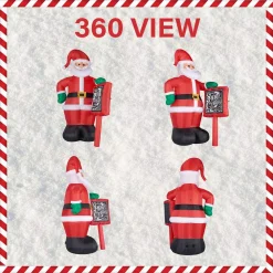 Fraser Hill Farm 10 Ft. Santa Claus With Sign Christmas Inflatable With Lights 13 Fraser Hill Farm 10 Ft. Santa Claus With Sign Christmas Inflatable With Lights -Alpine Corporation Shop fraser hill farm christmas inflatables fhfsanta105 l e1 1000
