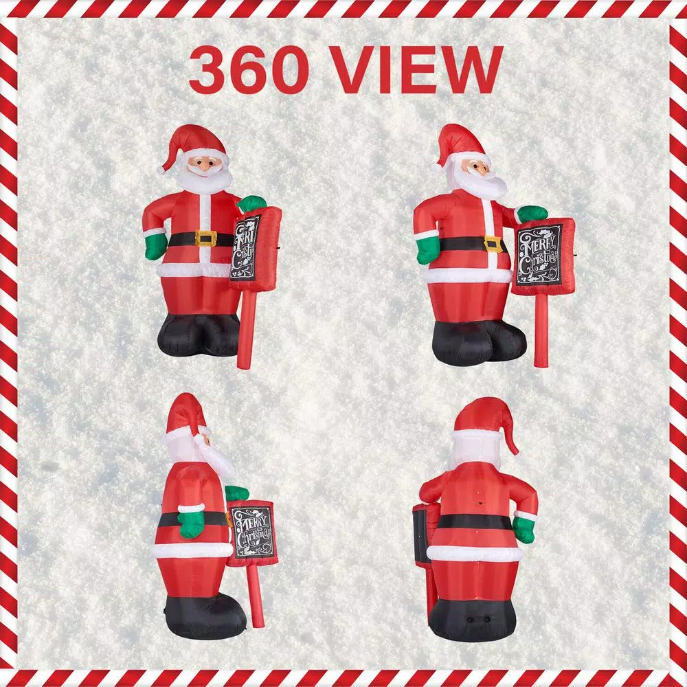 Fraser Hill Farm 10 Ft. Santa Claus With Sign Christmas Inflatable With Lights 4 Fraser Hill Farm 10 Ft. Santa Claus With Sign Christmas Inflatable With Lights - Image 2
