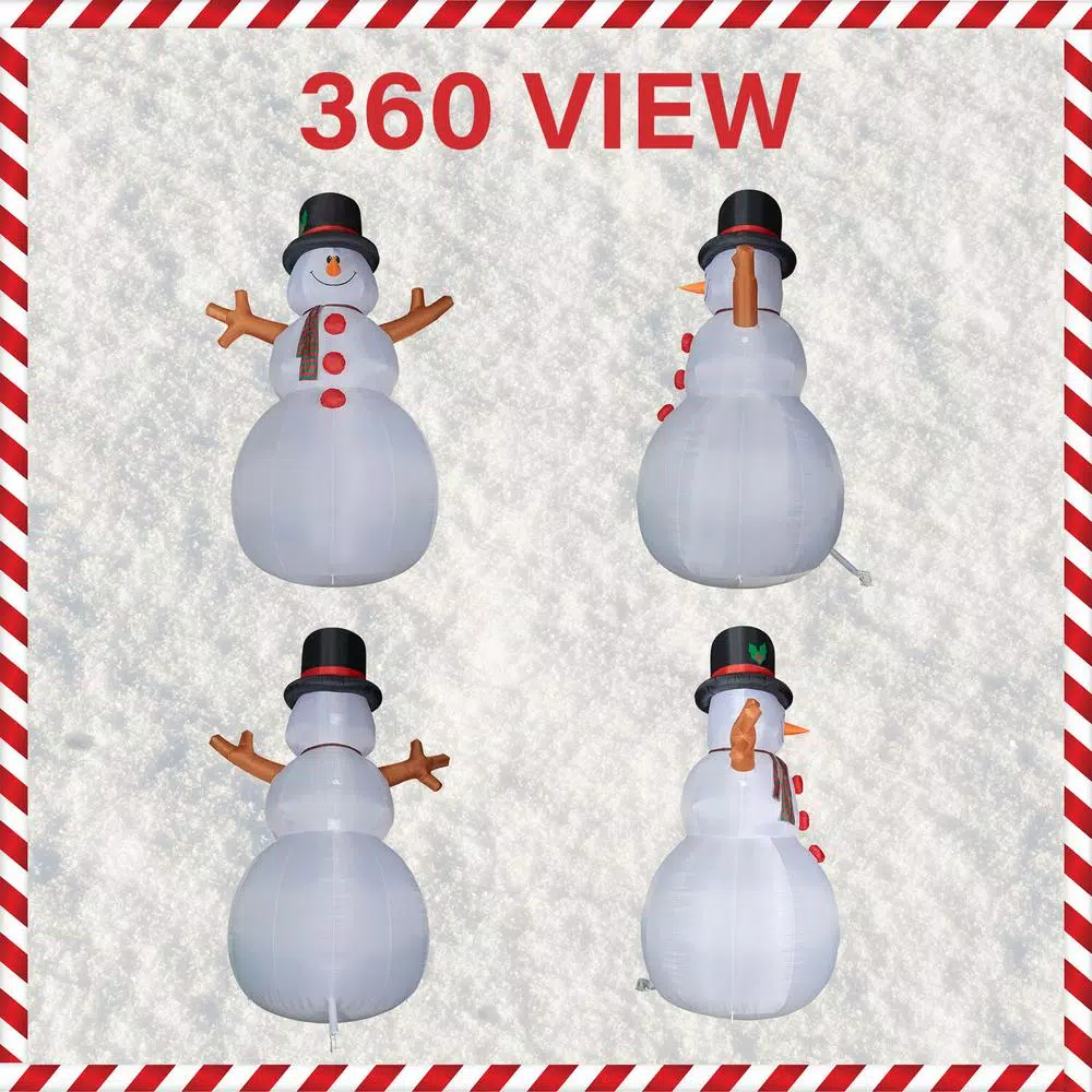 Fraser Hill Farm 20 Ft. Jolly Snowman Christmas Inflatable With Lights 4 Fraser Hill Farm 20 Ft. Jolly Snowman Christmas Inflatable With Lights - Image 2
