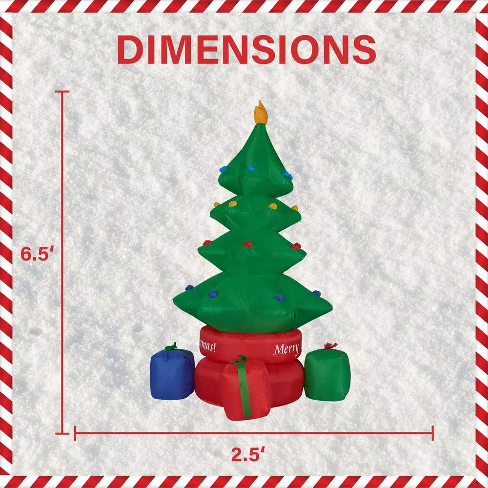 Fraser Hill Farm 6.5 Ft. Christmas Tree Inflatable With Lights 5 Fraser Hill Farm 6.5 Ft. Christmas Tree Inflatable With Lights - Image 3