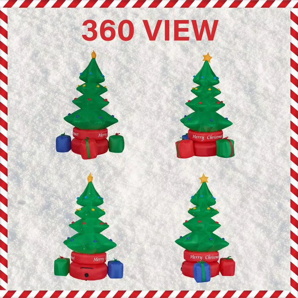 Fraser Hill Farm 6.5 Ft. Christmas Tree Inflatable With Lights 4 Fraser Hill Farm 6.5 Ft. Christmas Tree Inflatable With Lights - Image 2
