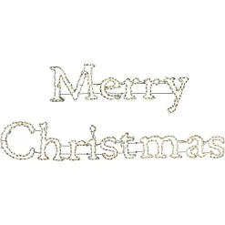 Fraser Hill Farm 3 Ft. 590-Light Warm White Merry Christmas Sign Novelty Light (2-Piece)