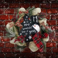 Fraser Hill Farm 20 In. Artificial Christmas Wreath With Snowman, Pinecones, Berries -Alpine Corporation Shop fraser hill farm christmas wreaths ff020chwr001 0mlt 1d 1000