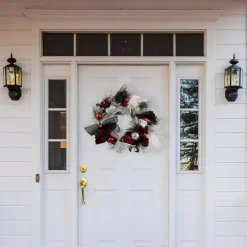 Fraser Hill Farm 20 In. Artificial Christmas Wreath With Ornaments And Buffalo Plaid Bows -Alpine Corporation Shop fraser hill farm christmas wreaths ff020chwr002 0mlt a0 1000