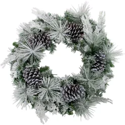 Fraser Hill Farm 24 In. Artificial Christmas Wreath With Oversized Pinecones