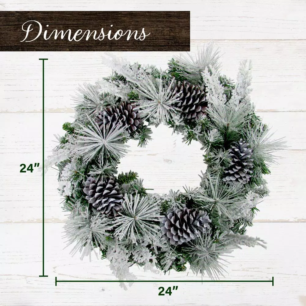 Fraser Hill Farm 24 In. Artificial Christmas Wreath With Oversized Pinecones 4 Fraser Hill Farm 24 In. Artificial Christmas Wreath With Oversized Pinecones - Image 2