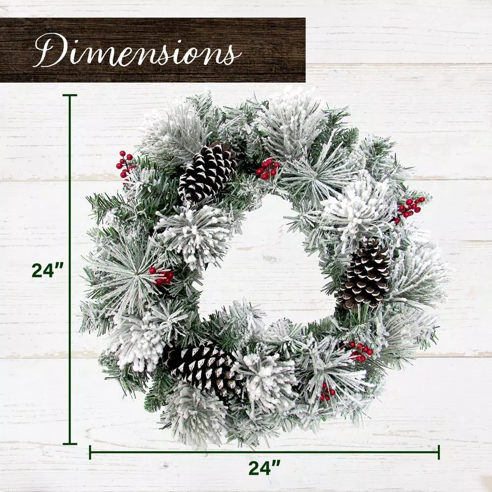 Fraser Hill Farm 24 In. Artificial Christmas Wreath With Pinecones And Berries 5 Fraser Hill Farm 24 In. Artificial Christmas Wreath With Pinecones And Berries - Image 3