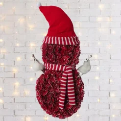 Fraser Hill Farm 25 In. Artificial Christmas Snowman Wreath With Hat And Striped Scarf 11 Fraser Hill Farm 25 In. Artificial Christmas Snowman Wreath With Hat And Striped Scarf -Alpine Corporation Shop fraser hill farm christmas wreaths fhfsnmnwreath025 red1 1d 1000