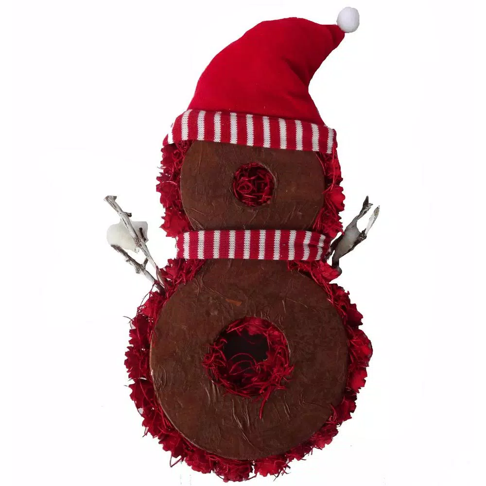 Fraser Hill Farm 25 In. Artificial Christmas Snowman Wreath With Hat And Striped Scarf 4 Fraser Hill Farm 25 In. Artificial Christmas Snowman Wreath With Hat And Striped Scarf - Image 2