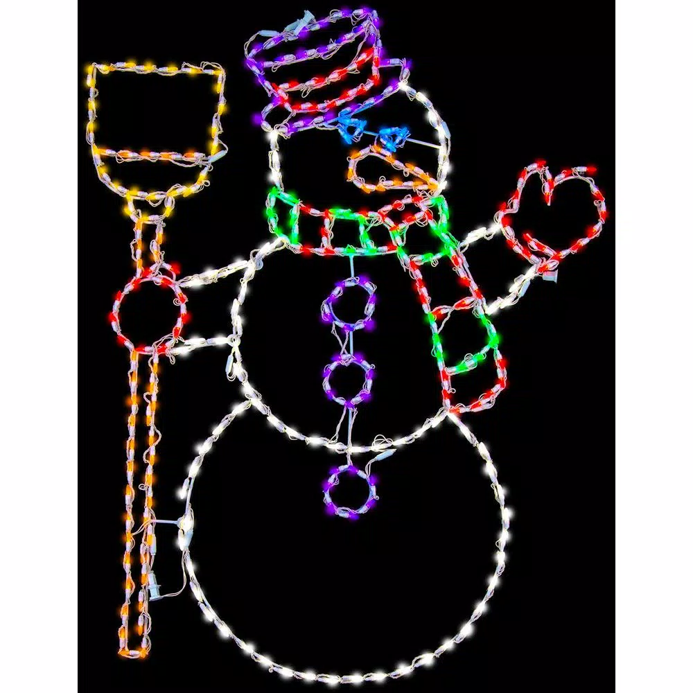 Fraser Hill Farm 57 In. Christmas Snowman Holding Broom With LED Lights 3 Fraser Hill Farm 57 In. Christmas Snowman Holding Broom With LED Lights