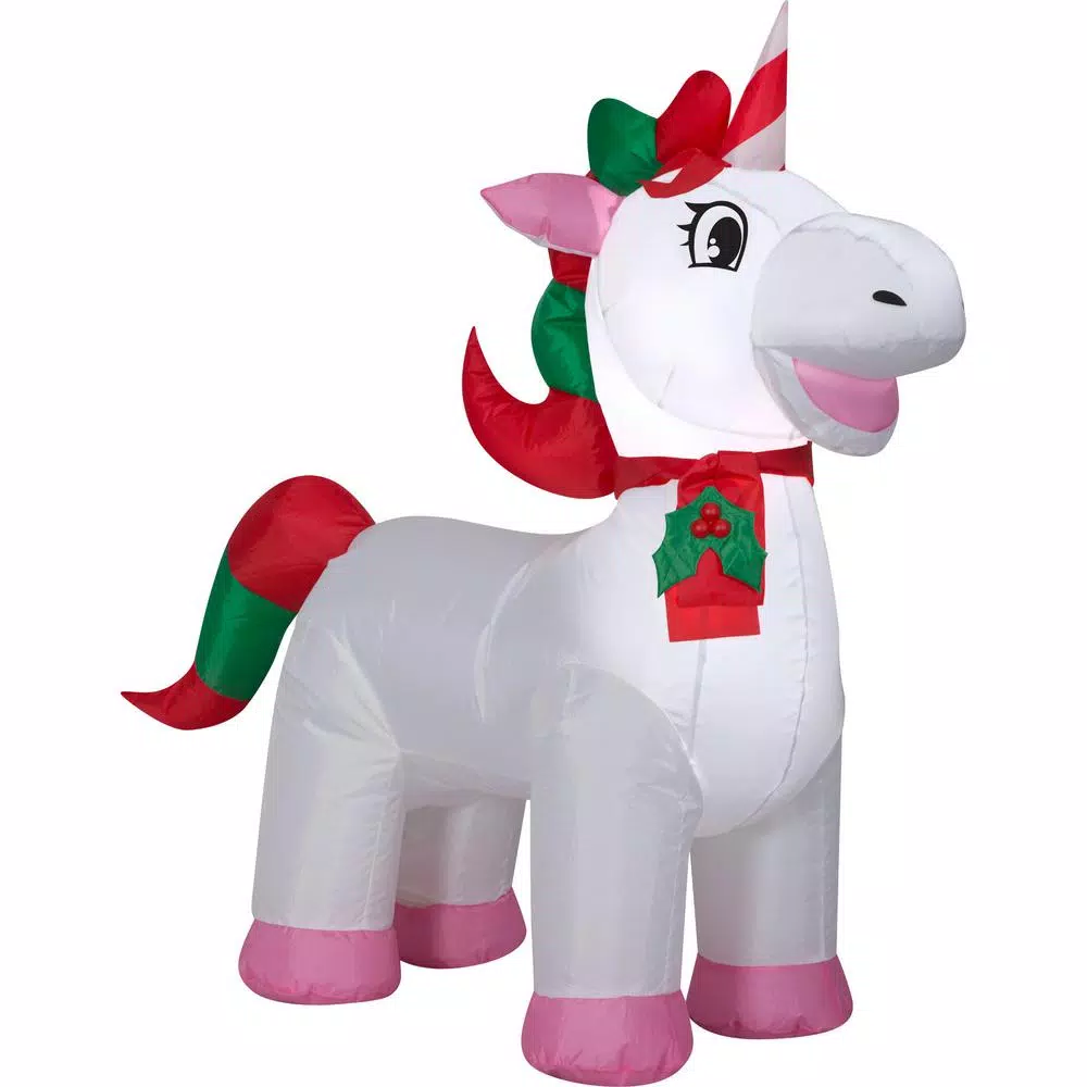 Gemmy 3.25 Ft. H X 3.5 Ft. L Airblown Inflatable Christmas Unicorn 4 Gemmy 3.25 Ft. H X 3.5 Ft. L Airblown Inflatable Christmas Unicorn - Image 2