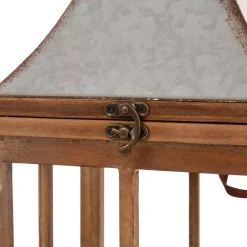 Glitzhome Brown Christmas Farmhouse Wood/Metal Lanterns (Set Of 2) -Alpine Corporation Shop glitzhome christmas candles holders gh1107203555 76 1000