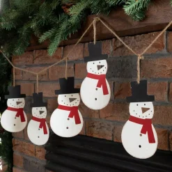 Glitzhome 6 Ft. L Metal Christmas Snowman Garland -Alpine Corporation Shop glitzhome christmas garland 2010300015 31 1000