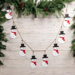 Glitzhome 6 Ft. L Metal Christmas Snowman Garland -Alpine Corporation Shop glitzhome christmas garland 2010300015 d4 1000
