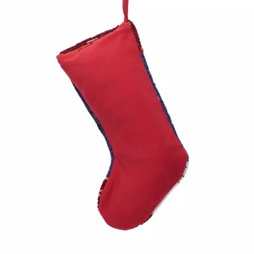 Glitzhome 19 In. Hooked Christmas Decor Stocking With Snowman 4 Glitzhome 19 In. Hooked Christmas Decor Stocking With Snowman - Image 2