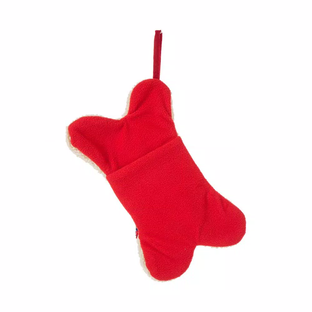 Glitzhome 12.5 In. Hooked Christmas Decor Stocking With Bone Shape 7 Glitzhome 12.5 In. Hooked Christmas Decor Stocking With Bone Shape - Image 5